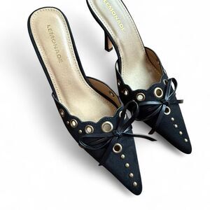 Princess-polly Women's Black and Navy Mules